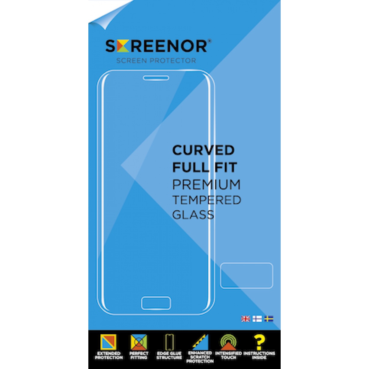 Apsauginis stiklas Screenor Curved Premium Tempered Glass Sony Xperia XA1
